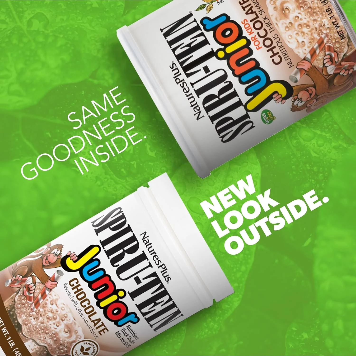 پودر مخلوط شیک اسپیرو-تین جونیور نیچرز پلاس برای کودکان، 450 گرم - طعم شکلاتی، مخلوط شیک غلیظ مغذی با پروتئین گیاهی، بدون گلوتن