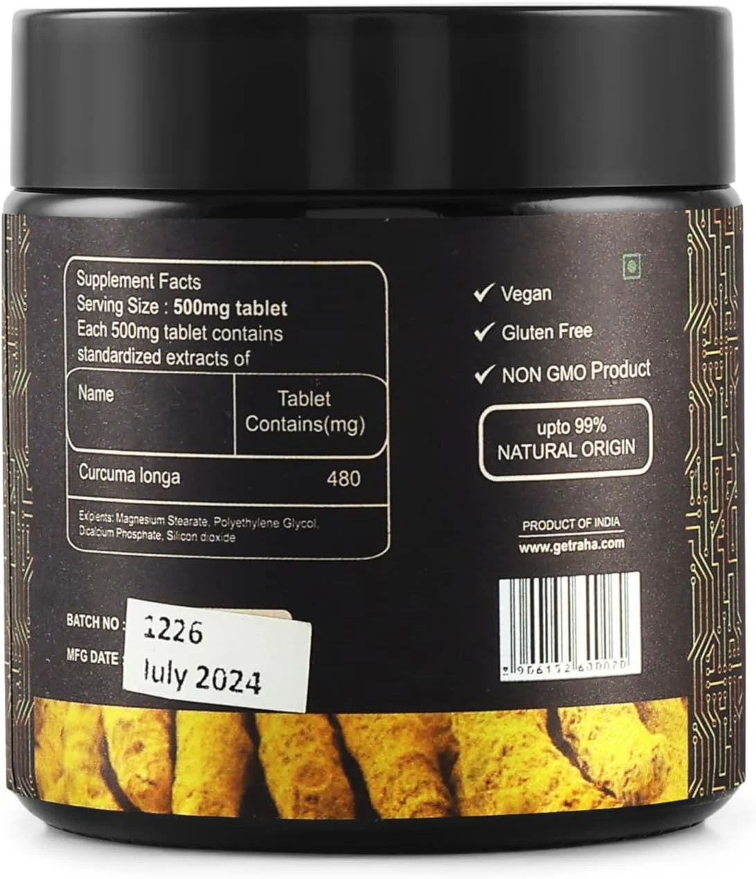 رها - مکمل غذایی گیاهی زردچوبه (Haldi) طبیعی، ضد التهاب و مکمل سلامت مفاصل، تقویت کننده سیستم ایمنی - 60 قرص