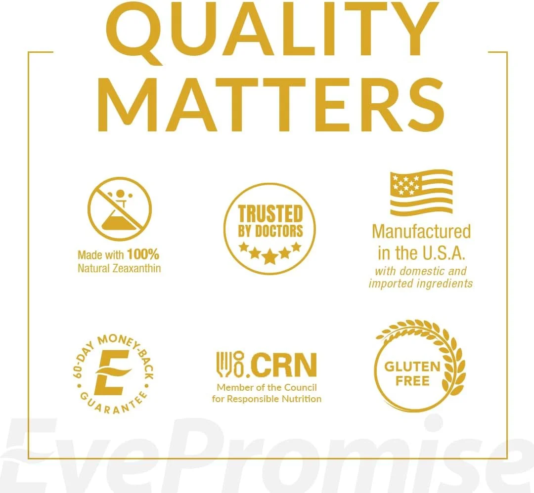 کپسول های نرم ویتامین چشم حاوی زآگزانتین EyePromise - ساخته شده با زآگزانتین غذایی برای همه رژیم ها از جمله بدون گلوتن و گیاهخواری