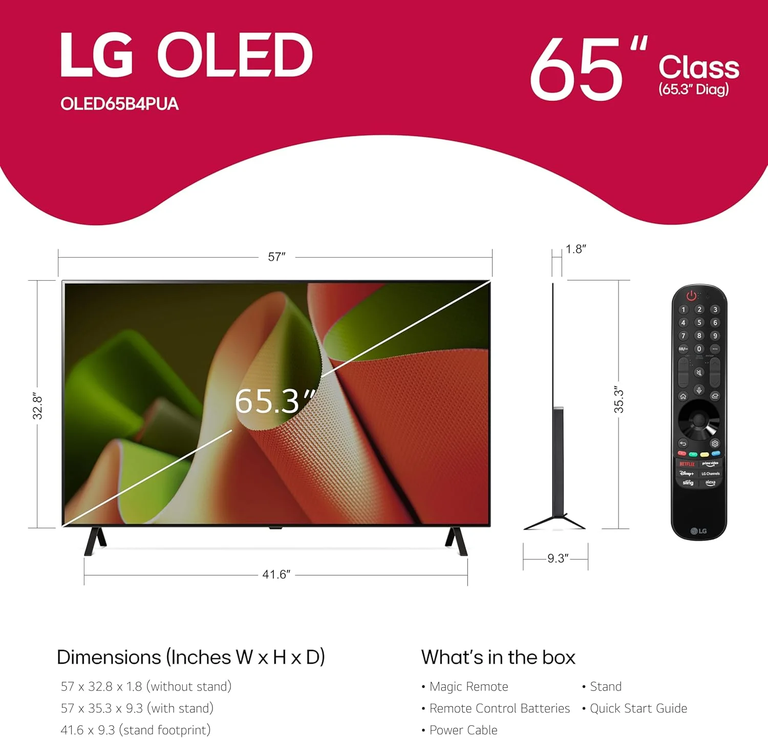 تلویزیون هوشمند 65 اینچی LG سری OLED B4 با پردازنده 4K و صفحه تخت به همراه ریموت جادویی مجهز به هوش مصنوعی و Alexa (مدل OLED65B4PUA، سال 2024) تلویزیون هوشمند 65 اینچی LG سری OLED B4 با پردازنده 4K و صفحه تخت به همراه ریموت جادویی مجهز به هوش مصنوعی و Alexa (مدل OLED65B4PUA، سال 2024)