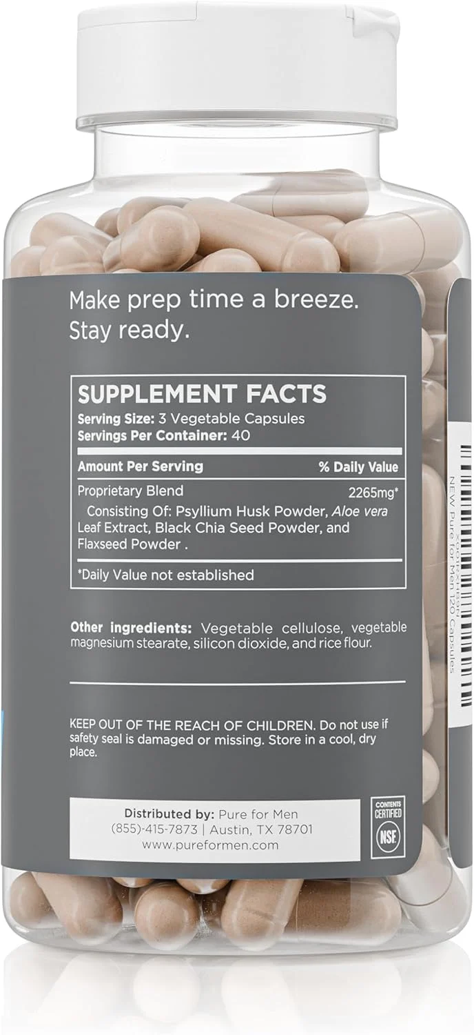 مکمل فیبر گیاهی پاکیزگی مردانه - فرمول اختصاصی اثبات شده (120 کپسول با آلوئه ورا) مکمل فیبر گیاهی پاکیزگی مردانه - فرمول اختصاصی اثبات شده (120 کپسول با آلوئه ورا)