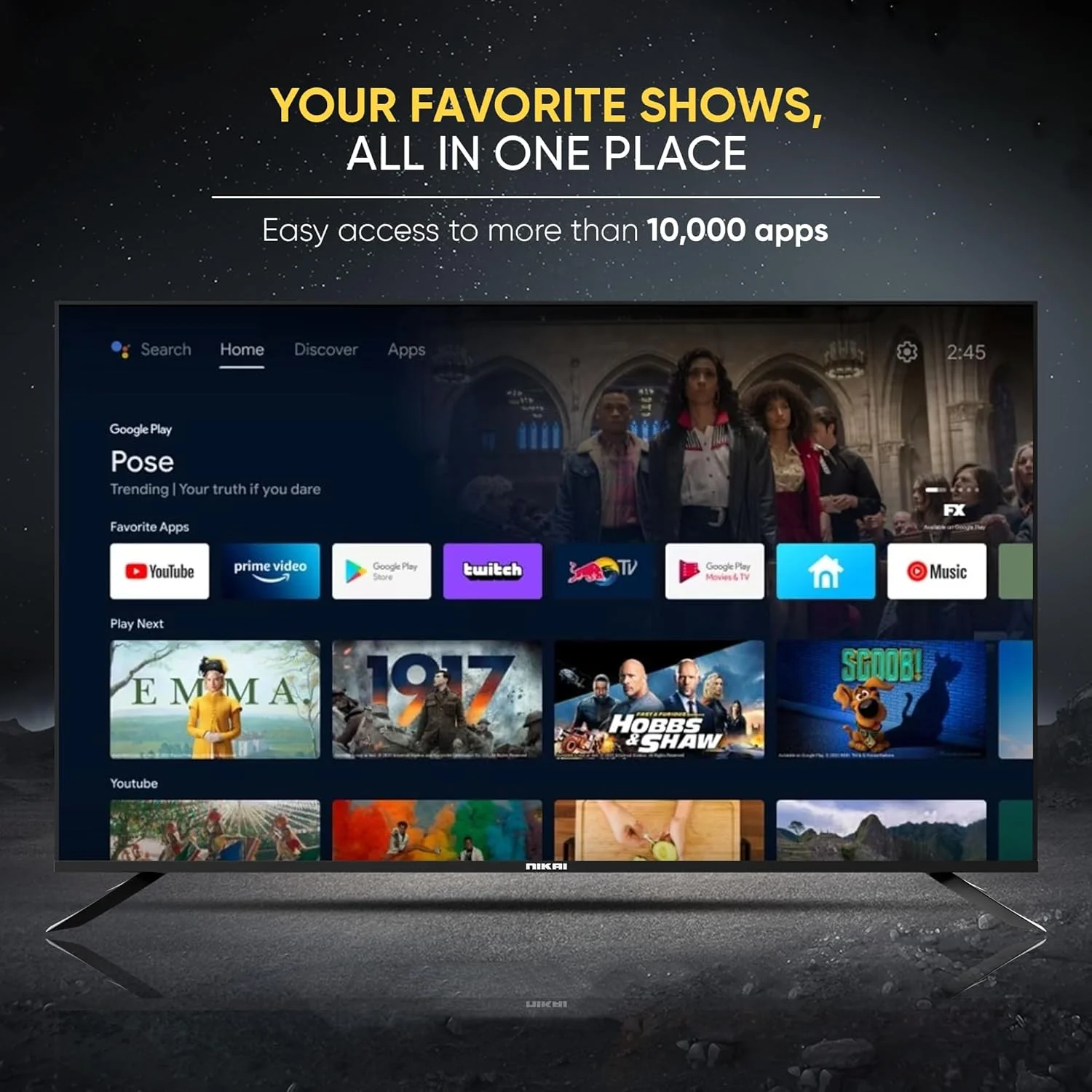 تلویزیون هوشمند 65 اینچ نیکای 4K QLED Ultra HD Google TV، کنترل صوتی بدون دست، Game Master، Dolby Vision + Atmos، 4K HDR10+، اتصال آسان با دستگاه های Android و Apple - NPROG65QLED تلویزیون هوشمند 65 اینچ نیکای 4K QLED Ultra HD Google TV، کنترل صوتی بدون دست، Game Master، Dolby Vision + Atmos، 4K HDR10+، اتصال آسان با دستگاه های Android و Apple - NPROG65QLED