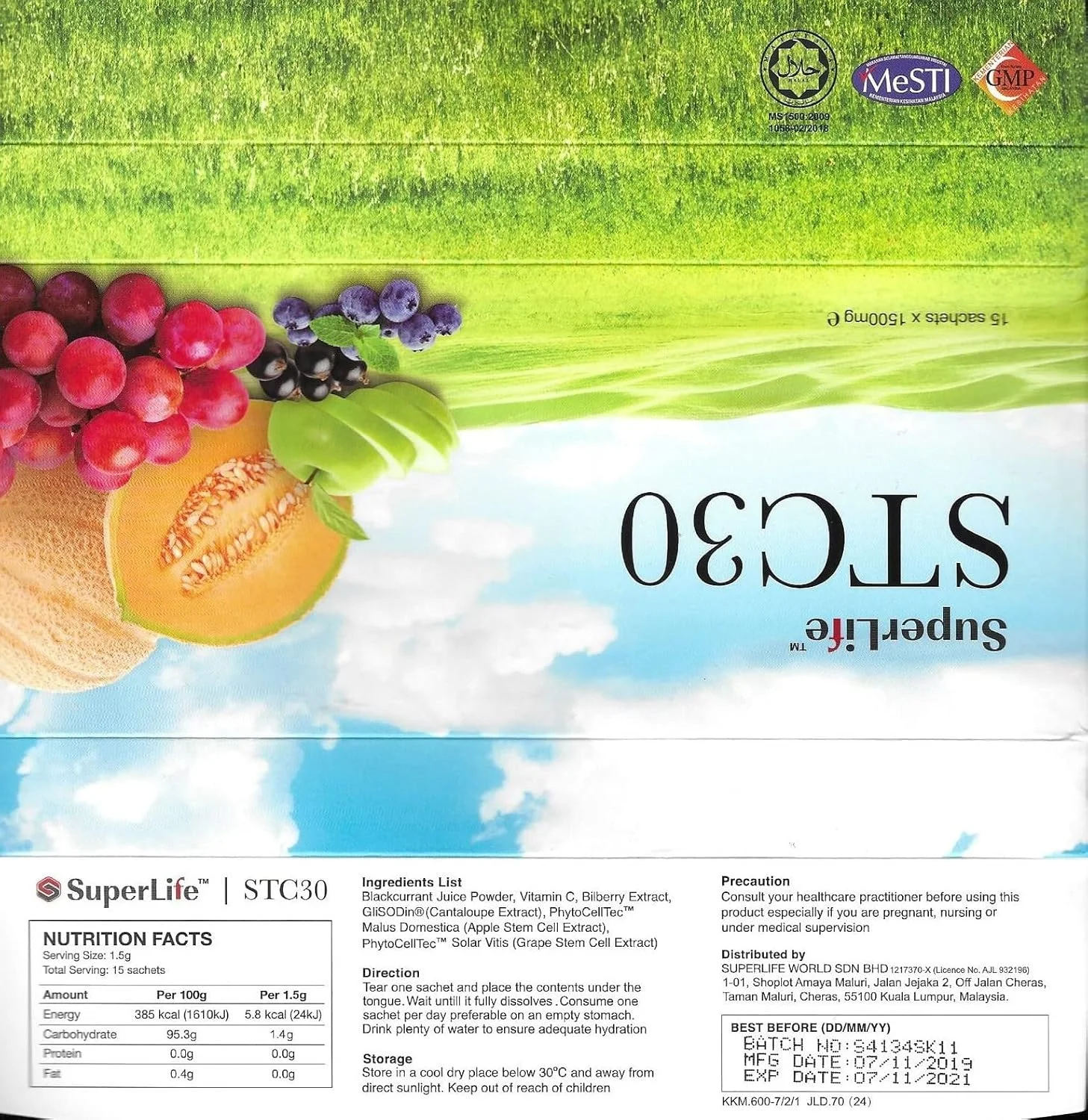 مکمل سلول های بنیادی (6 بسته، 90 ساشه) Superlife Stc30، تقویت کننده شماره 1 سیستم ایمنی در این فصل! مکمل سلول های بنیادی - Superlife Stc30 (1 بسته 15 ساشه است)