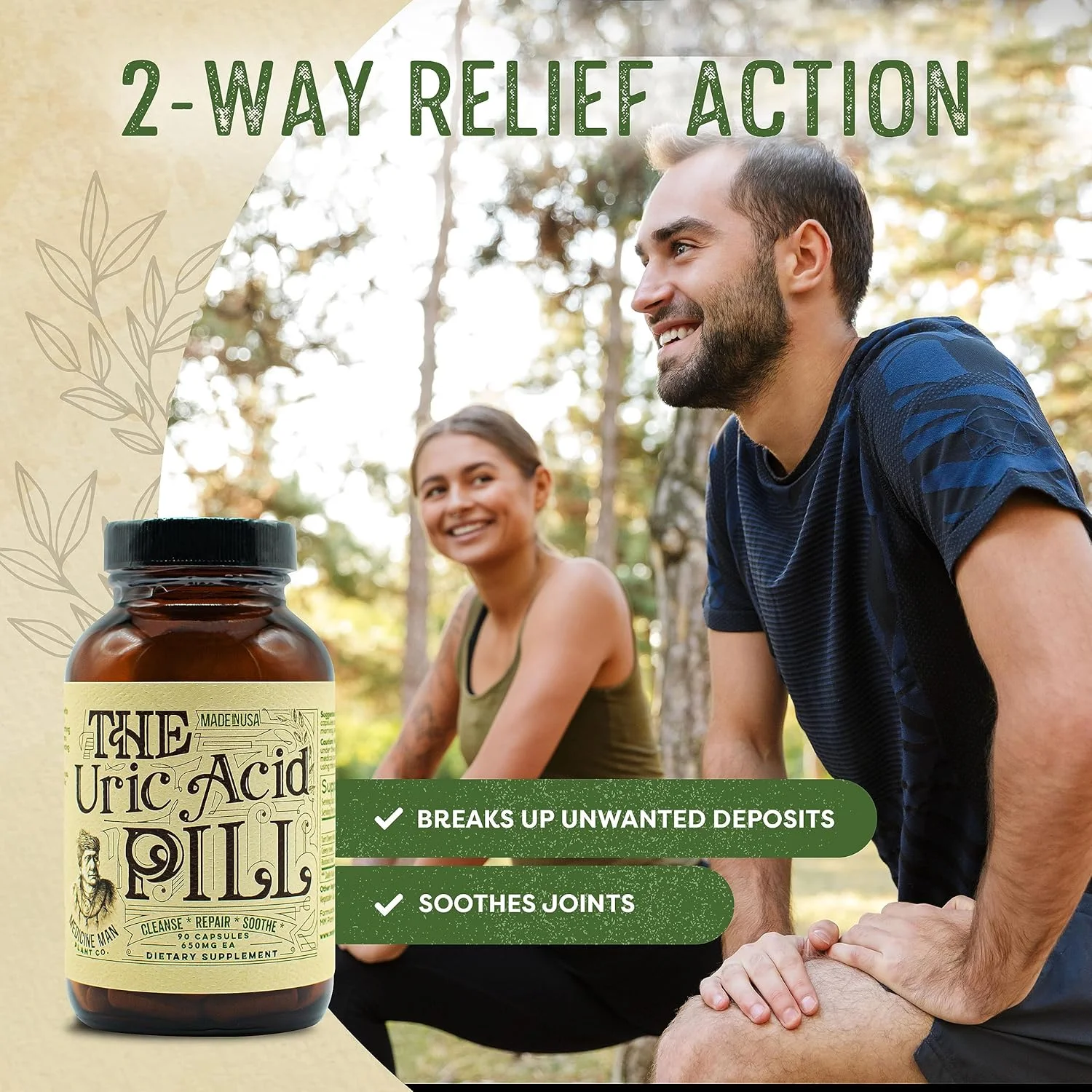 قرص اسید اوریک 90 عددی - مکمل اسید اوریک با عصاره گیلاس ترش، تخم کرفس و ریشه باباآدم - مکمل پشتیبانی از اسید اوریک حاوی مواد غیر تراریخته و گیاهی