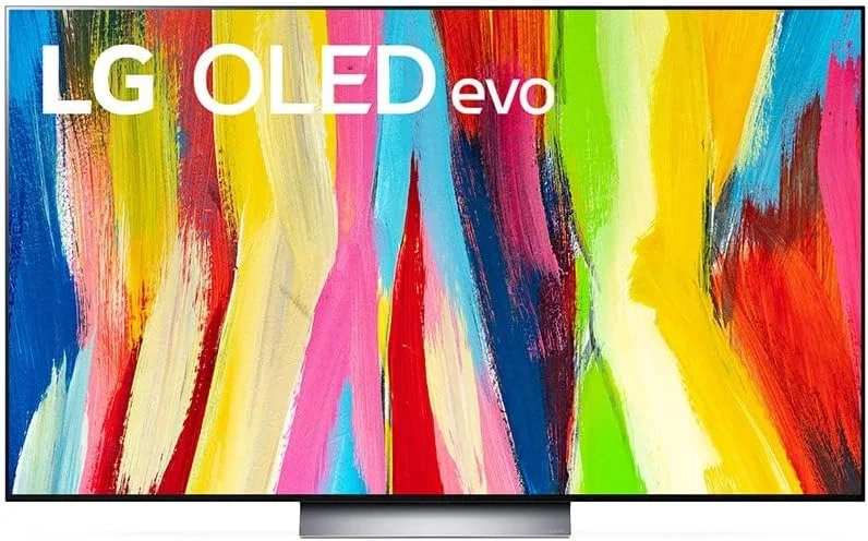 تلویزیون ال جی OLED Evo سری C2، طراحی سینمایی صفحه نمایش 4K Cinema HDR WebOS22 با هوش مصنوعی ThinQ، پیکسل دیمینگ OLED65C26La سایز 65 اینچ، مشکی