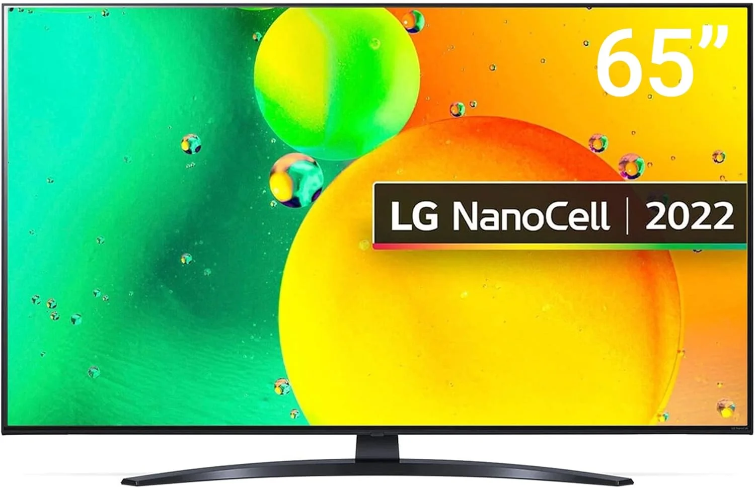 تلویزیون ال جی NanoCell سایز 65 اینچ سری NANO79، طراحی سینما اسکرین 4K Active HDR webOS22 با هوش مصنوعی ThinQ - مشکی، 65NANO796QA-AMAE، تلویزیون هوشمند