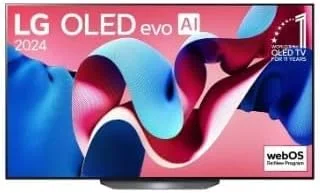 تلویزیون هوشمند 4K ال جی مدل CS4 با صفحه نمایش 55 اینچ OLED و پردازنده AI، مشکی، OLED55CS4