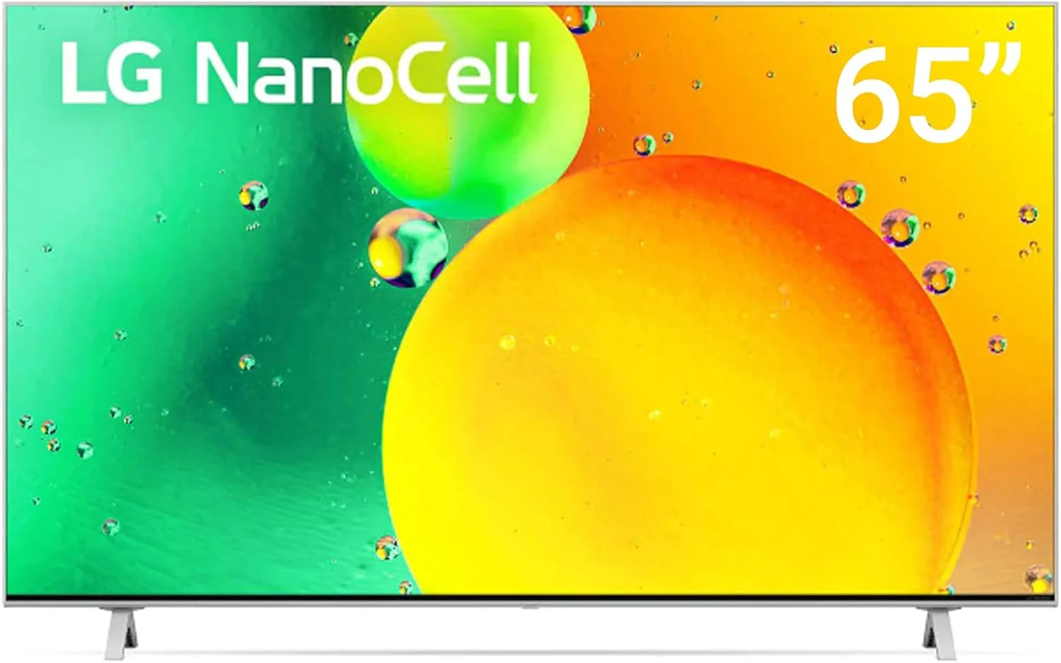 تلویزیون نانوسل ال‌جی 65 اینچ سری NANO77 با طراحی سینمایی صفحه نمایش 4K Active HDR webOS22 با ThinQ AI، مشکی، 65NANO776QA-AMAG