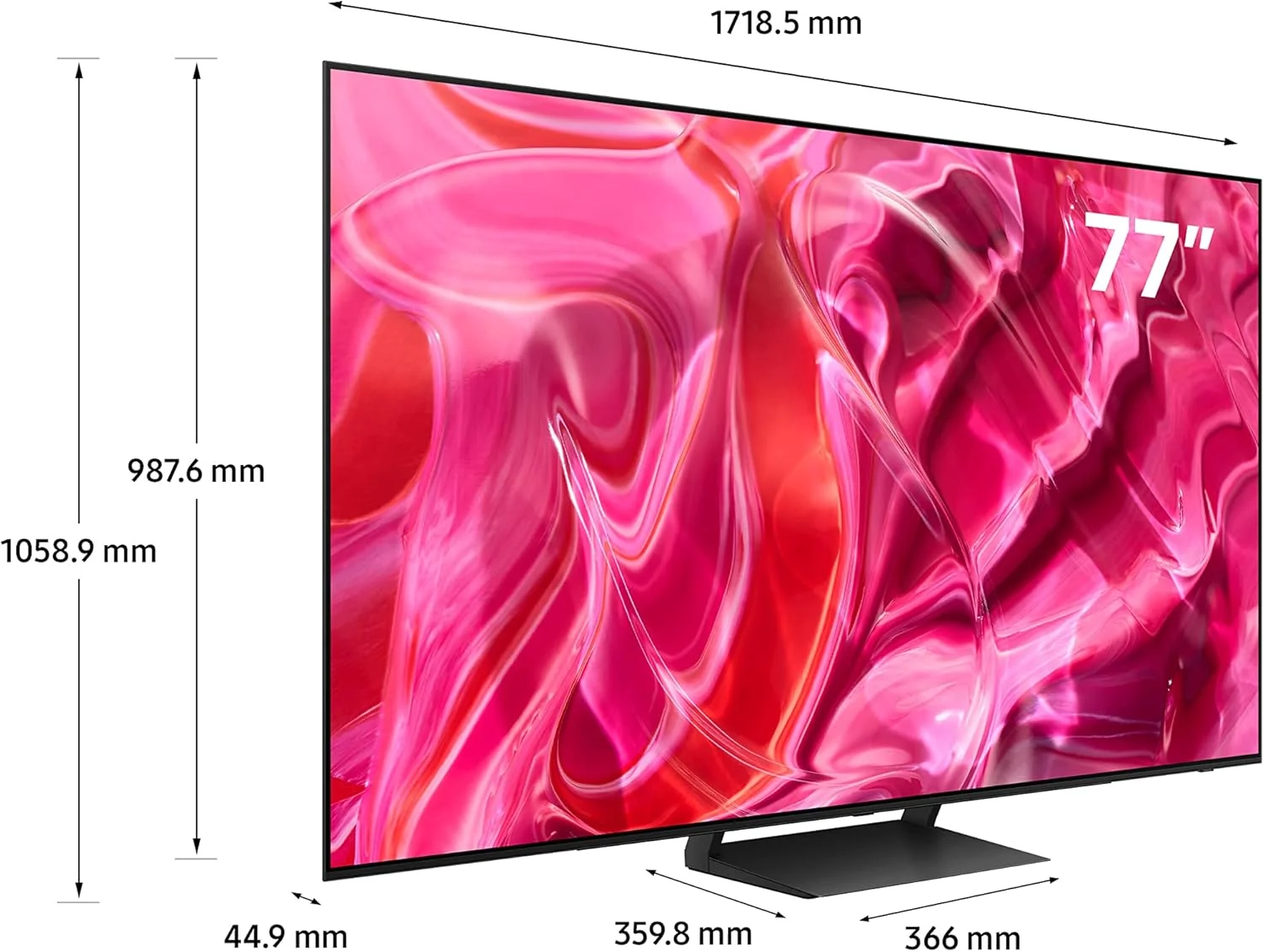 تلویزیون 77 اینچ سامسونگ OLED S90C پردازنده کوانتومی عصبی 4K طراحی LaserSlim - QA77S90CAUXZN - مدل 2023 (نسخه امارات)