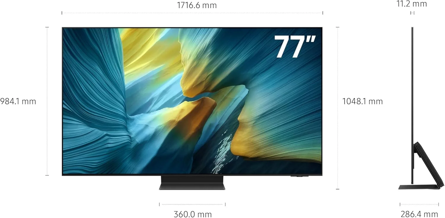 تلویزیون 77 اینچی OLED سامسونگ، S95F، 4K، پردازنده NQ4 AI Gen3، بدون بازتاب نور، OLED HDR Pro، Motion Xcelerator 165Hz، تلویزیون هوشمند Samsung Vision AI، QA77S95FAUXZN (نسخه امارات متحده عربی 2025)