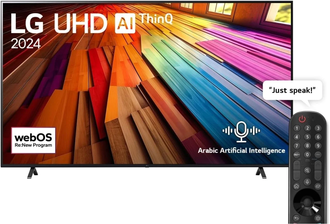 تلویزیون هوشمند 86 اینچ ال جی UHD UT80 4K با ریموت جادویی AI، HDR10 و webOS24 مدل 2024 - مشکی
