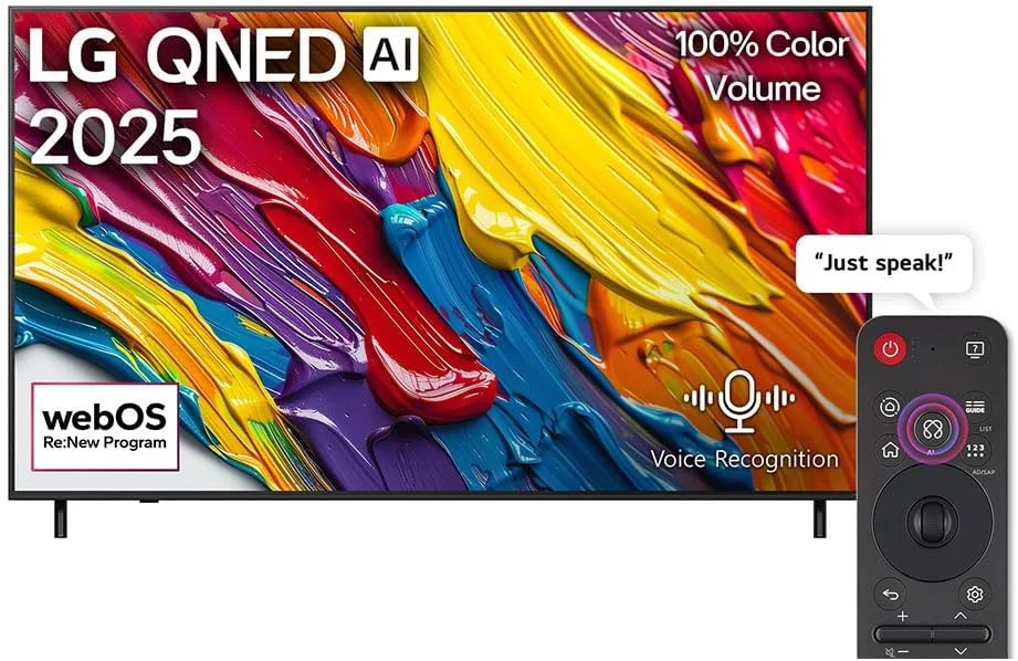 تلویزیون هوشمند 4K ال جی مدل 86QNED82A با فناوری HDR10 QNED و پردازنده هوش مصنوعی، سایز 86 اینچ