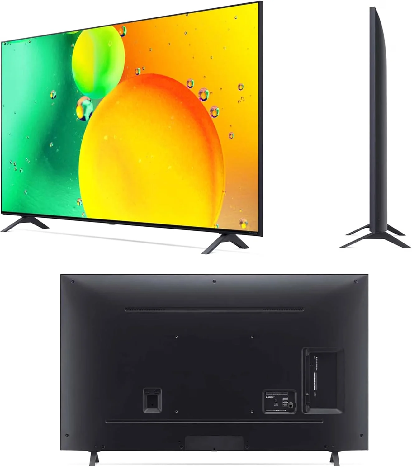 تلویزیون هوشمند 65 اینچ ال‌جی مدل NANO75SQA با فناوری NanoCell 4K – HDR 10 Pro و HLG، Active HDR، رنگ‌های خالص، پردازنده α5 Gen5 AI، نرخ نوسازی 60 هرتز، حالت Filmmaker، WebOS 22 - مشکی