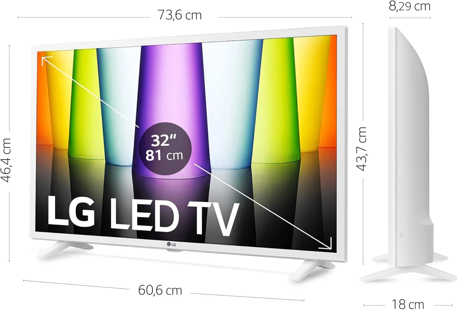 تلویزیون هوشمند ال جی مدل 32LQ63806LC سایز 32 اینچ Full HD با وای فای - سفید