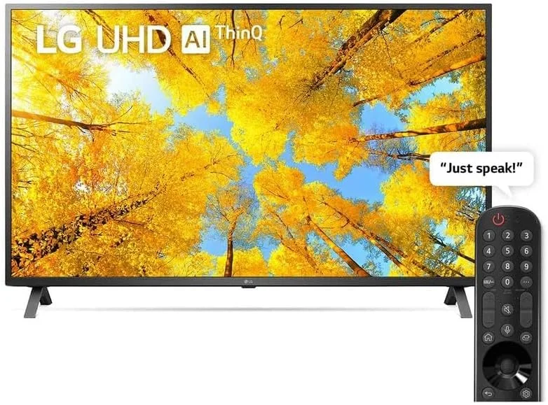 تلویزیون هوشمند ال جی UHD 4K سایز 55 اینچ سری UQ7500، طراحی سینما اسکرین 4K Active HDR WebOS Smart AI ThinQ – مدل 55UQ75006LG (مدل 2022)