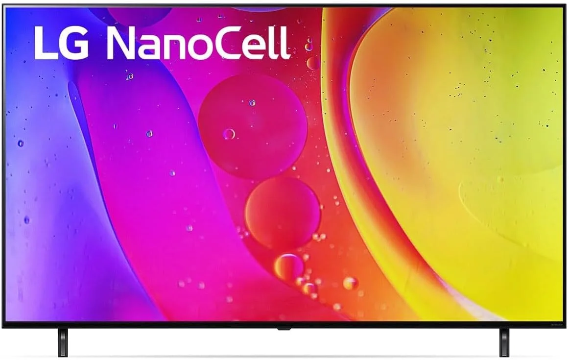 تلویزیون هوشمند 65 اینچ ال جی مدل NANO80SQA با فناوری NanoCell 4K – HDR 10 Pro و HLG، Active HDR، رنگ های خالص، پردازنده هوش مصنوعی α5 Gen5، نرخ تازه سازی 60 هرتز، ارتقاء کیفیت تصویر به 4K با هوش مصنوعی، حالت Filmmaker، WebOS 22 - مشکی