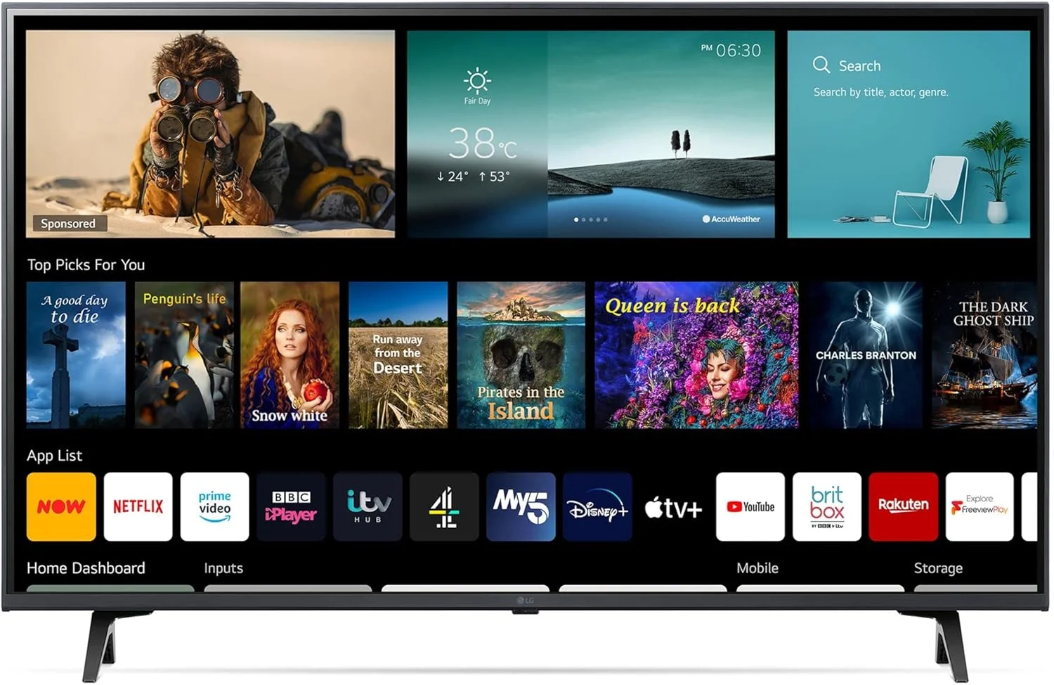تلویزیون ال ای دی هوشمند 50 اینچی LG مدل 50UP77006LB با کیفیت 4K UHD HDR (مدل 2021) دارای Freeview Play، Prime Video، Netflix، Disney+، Google Assistant و سازگاری با Alexa