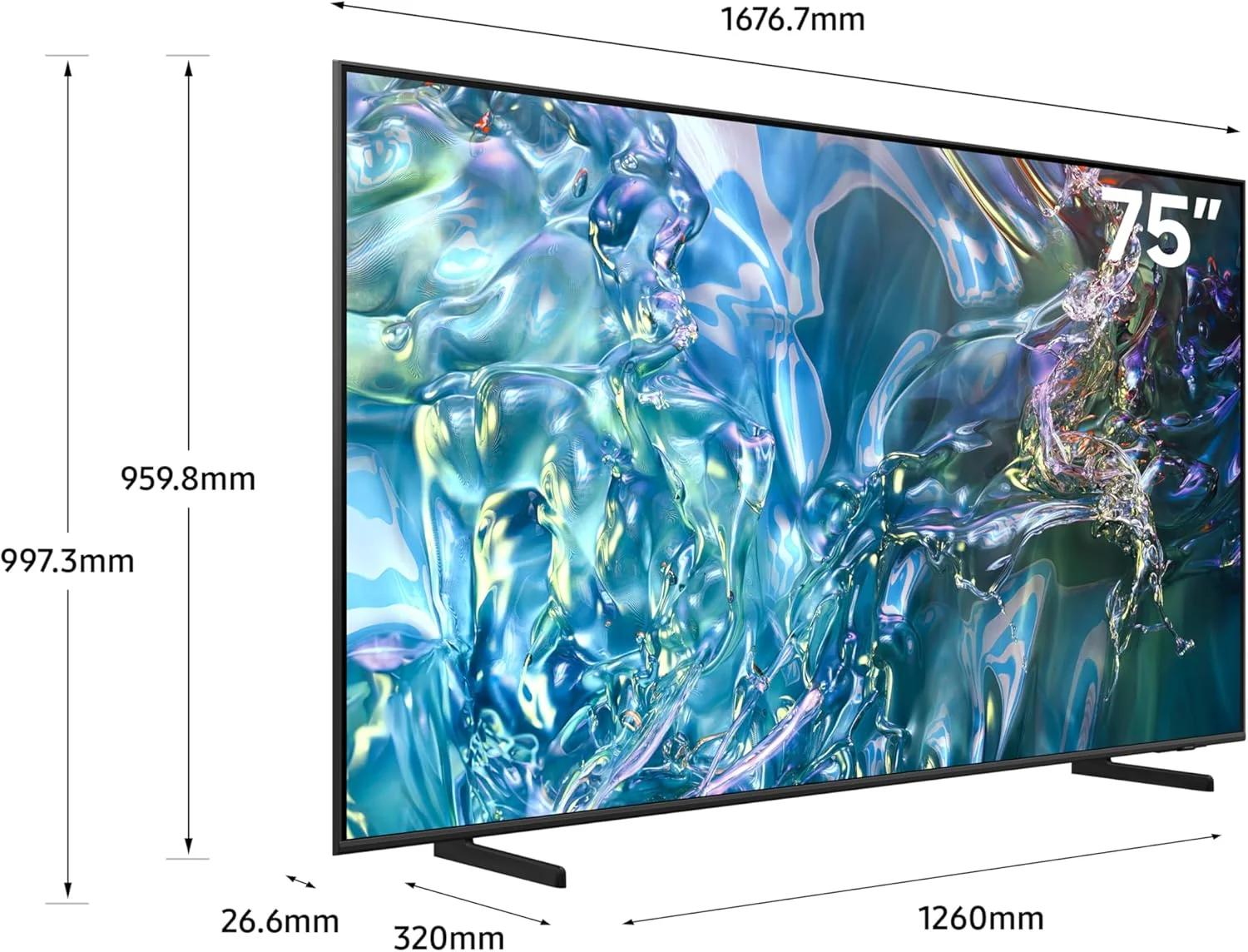 تلویزیون 75 اینچ سامسونگ QLED مدل Q60D، 4K، حجم رنگ 100% با Quantum Dot، ارتقاء کیفیت 4K، Samsung TV Plus، طراحی AirSlim، تلویزیون هوشمند Tizen، QA75Q60DAUXZN (نسخه امارات متحده عربی - 2024)