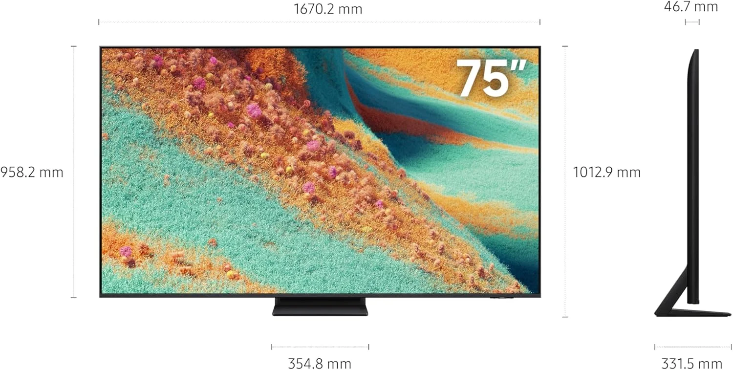 تلویزیون 75 اینچ Neo QLED سامسونگ، QN85F، 4K، Mini LED، پردازنده NQ4 AI Gen2، فناوری Quantum Matrix Plus، Dolby Atmos، Neo Quantum HDR+، تلویزیون هوشمند Samsung Vision AI، QA75QN85FAUXZN (نسخه امارات متحده عربی - 2025)