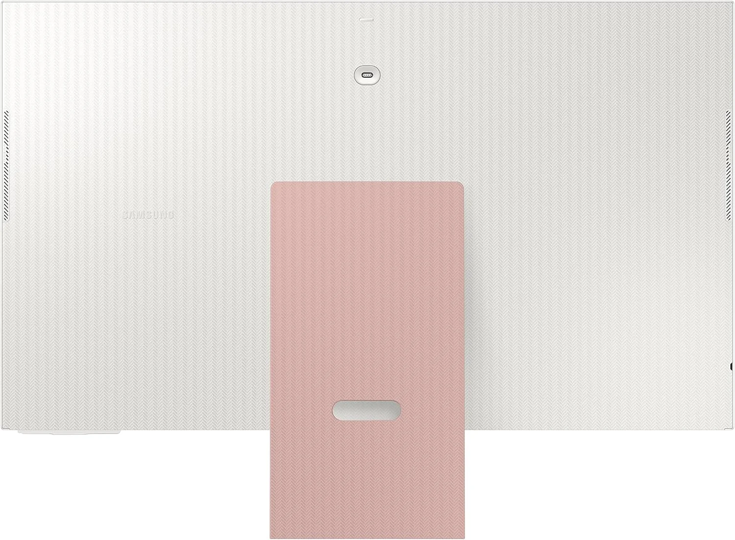 مانیتور هوشمند تلویزیون تخت 32 اینچی سامسونگ مدل M8 با کیفیت 4K UHD و حداکثر نرخ تازه سازی 60 هرتز (صورتی غروب آفتاب)