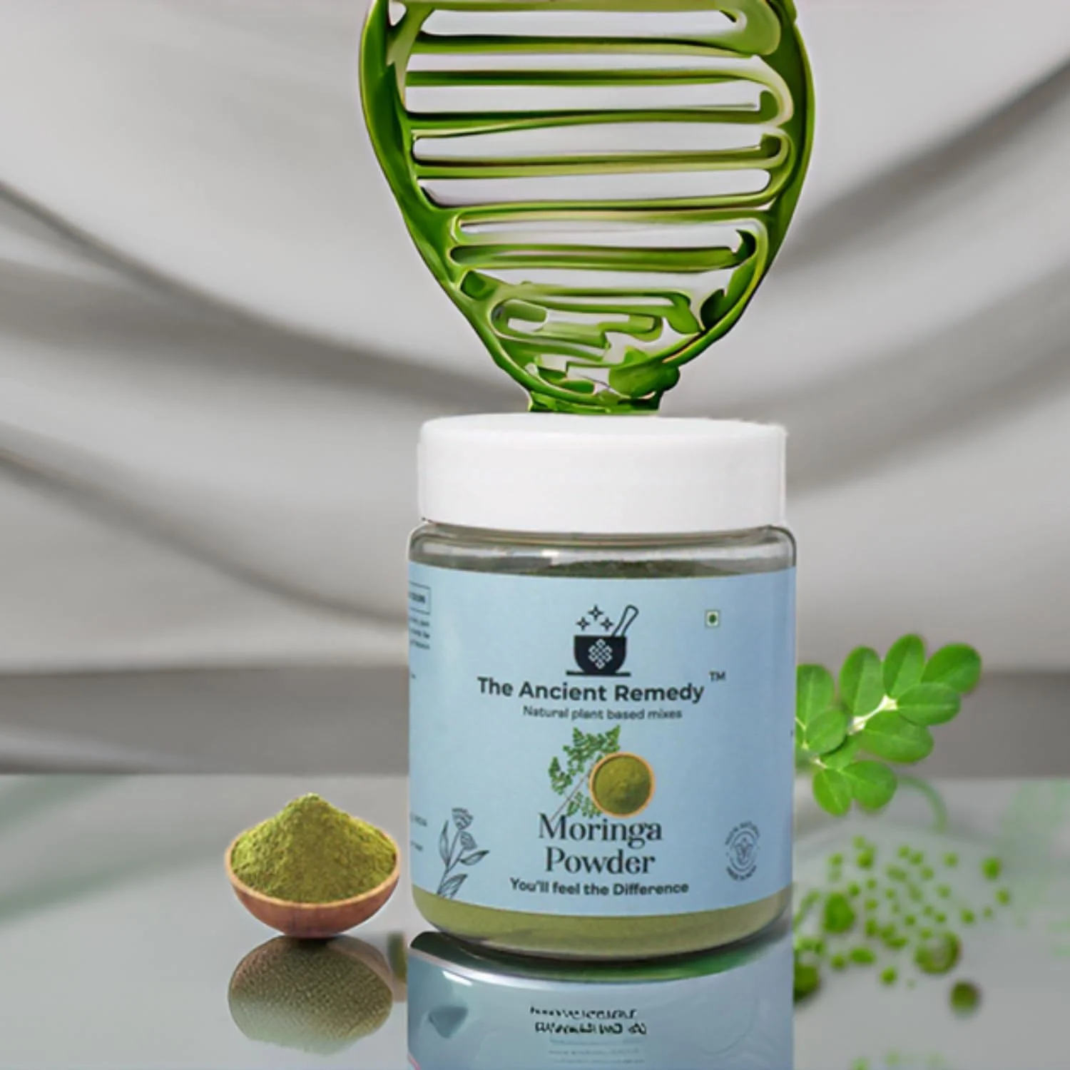 پودر مورینگا 100% طبیعی - 110 گرم، تقویت کننده سیستم ایمنی، برگ گیاه درام استیک، مولتی ویتامین طبیعی، آنتی اکسیدان، مناسب برای مو و پوست، غنی از پروتئین