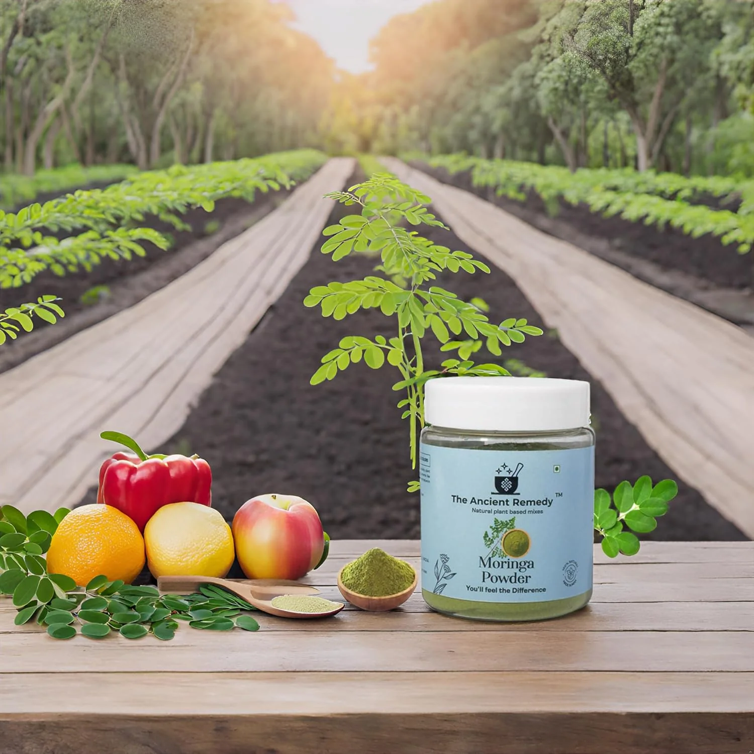 پودر مورینگا 100% طبیعی - 110 گرم، تقویت کننده سیستم ایمنی، برگ گیاه درام استیک، مولتی ویتامین طبیعی، آنتی اکسیدان، مناسب برای مو و پوست، غنی از پروتئین