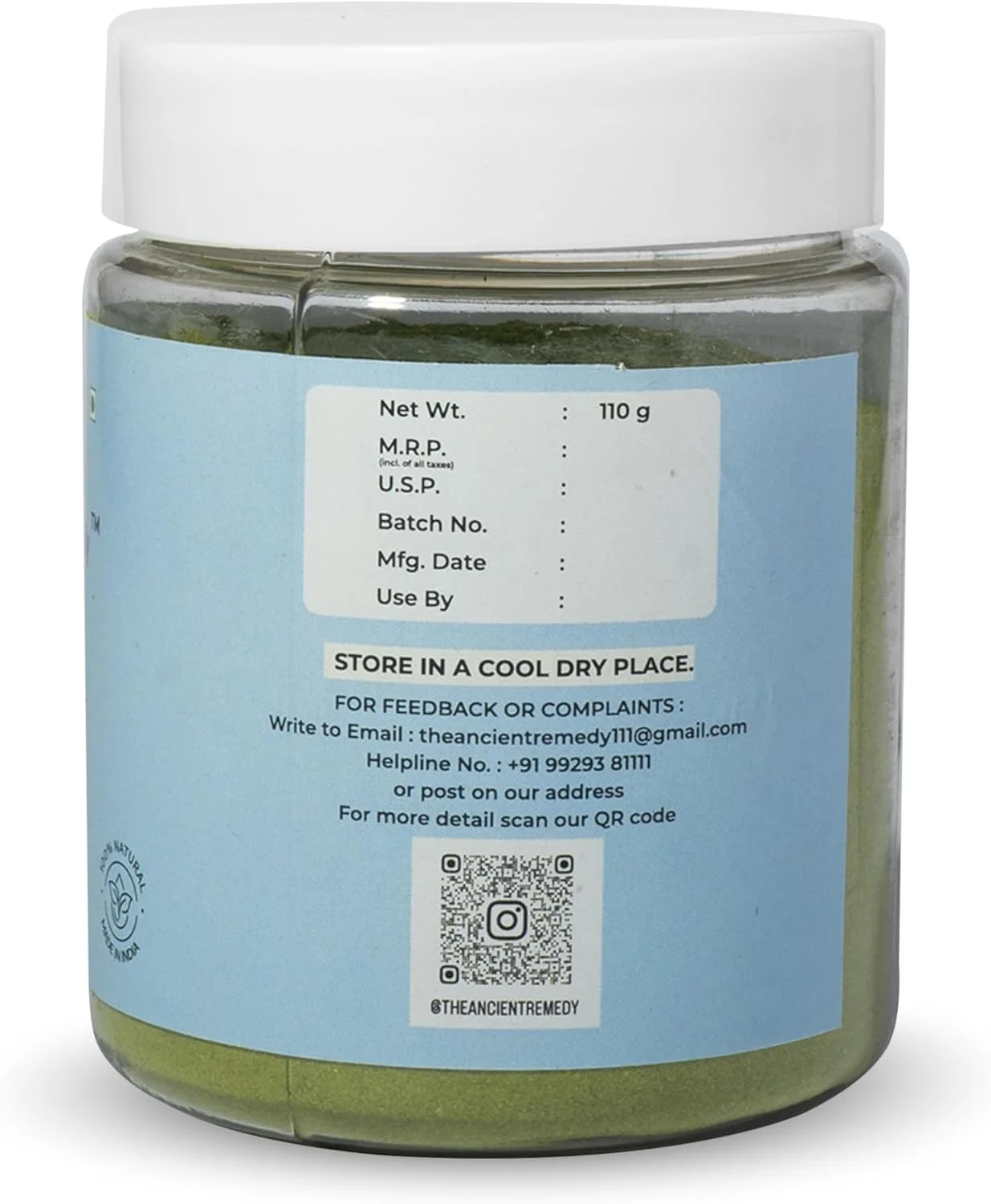 پودر مورینگا 100% طبیعی - 110 گرم، تقویت کننده سیستم ایمنی، برگ گیاه درام استیک، مولتی ویتامین طبیعی، آنتی اکسیدان، مناسب برای مو و پوست، غنی از پروتئین