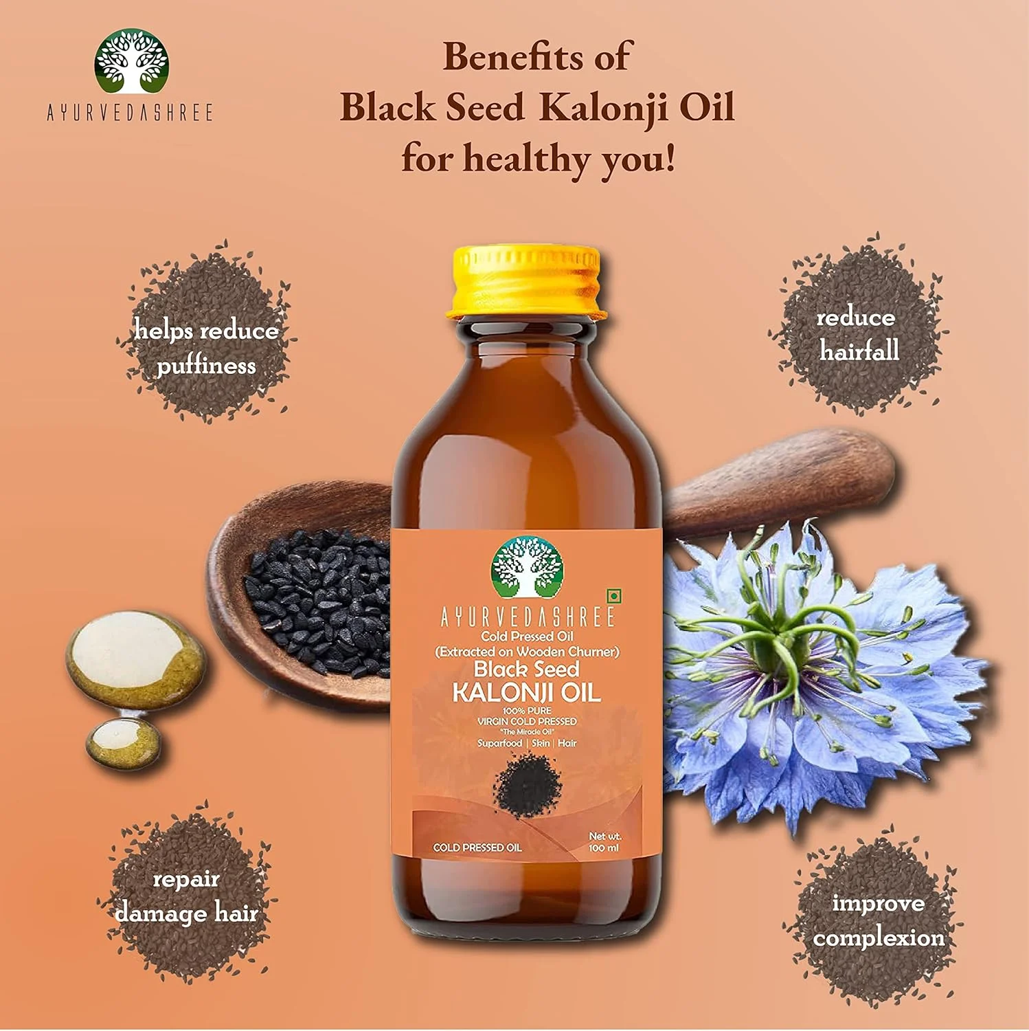 روغن دانه سیاه پرس سرد، امگا 3 6 9 | فوق العاده آنتی اکسیدان و پشتیبانی از سیستم ایمنی، مفاصل، هضم، مو و پوست، 100 میلی لیتر، استخراج شده با دستگاه چوبی، بدون GMO، فرآوری نشده، تصفیه نشده روغن دانه سیاه پرس سرد، امگا 3 6 9 | فوق العاده آنتی اکسیدان و پشتیبانی از سیستم ایمنی، مفاصل، هضم، مو و پوست، 100 میلی لیتر، استخراج شده با دستگاه چوبی، بدون GMO، فرآوری نشده، تصفیه نشده