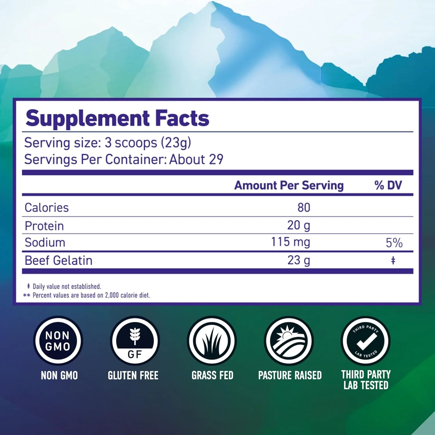 پودر ژلاتین گاوی بدون طعم ASPEN NATURALS، ۱۳۶۰ گرم – ژلاتین تهیه شده از گاوهای تغذیه شده با علف، پرورش یافته در مراتع | پروتئین مکمل مناسب برای رژیم پالئو | غیر تراریخته، بدون گلوتن پودر ژلاتین گاوی بدون طعم ASPEN NATURALS، ۱۳۶۰ گرم – ژلاتین تهیه شده از گاوهای تغذیه شده با علف، پرورش یافته در مراتع | پروتئین مکمل مناسب برای رژیم پالئو | غیر تراریخته، بدون گلوتن