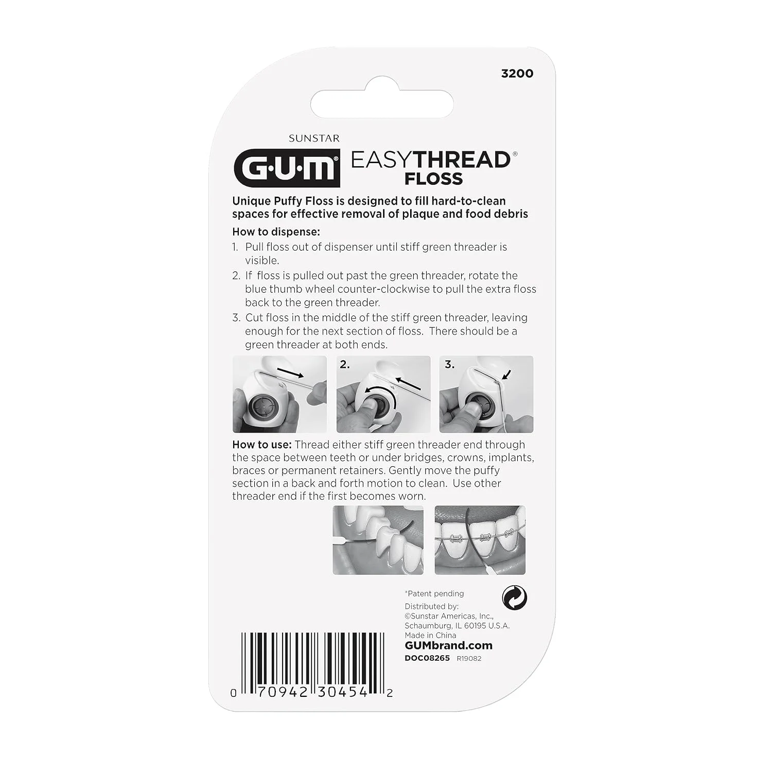 نخ دندان GUM EasyThread - نخ دندان منبسط شونده برای ارتودنسی، بریج و ایمپلنت - دارای نخ کش سفت داخلی (50 بار استفاده) (بسته 3 عددی) نخ دندان GUM EasyThread - نخ دندان منبسط شونده برای ارتودنسی، بریج و ایمپلنت - دارای نخ کش سفت داخلی (50 بار استفاده) (بسته 3 عددی)