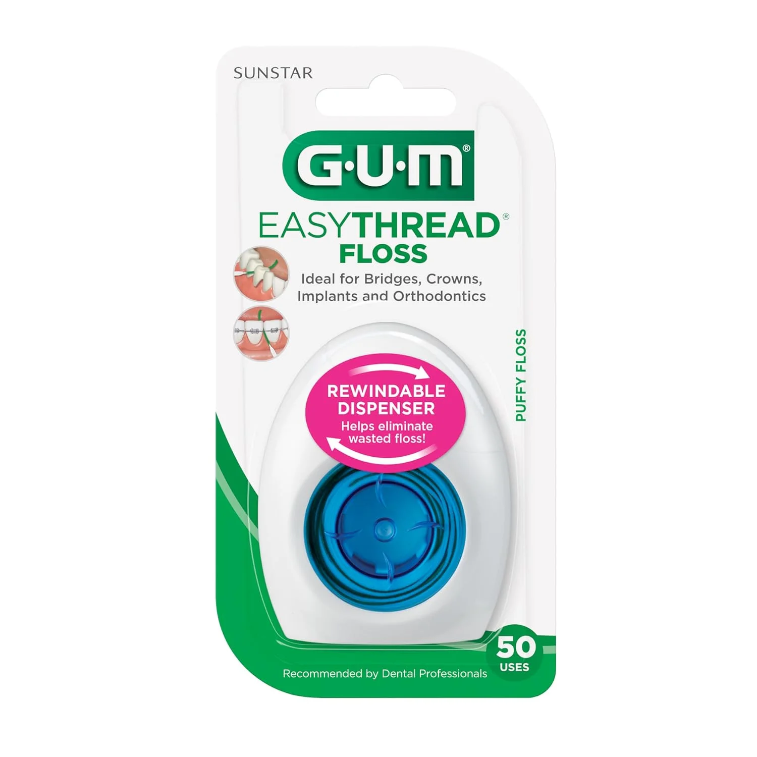 نخ دندان GUM EasyThread - نخ دندان منبسط شونده برای ارتودنسی، بریج و ایمپلنت - دارای نخ کش سفت داخلی (50 بار استفاده) (بسته 3 عددی) نخ دندان GUM EasyThread - نخ دندان منبسط شونده برای ارتودنسی، بریج و ایمپلنت - دارای نخ کش سفت داخلی (50 بار استفاده) (بسته 3 عددی)