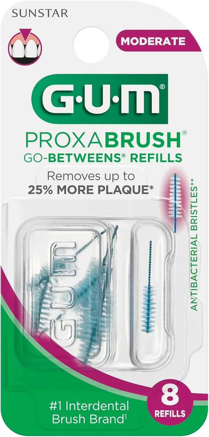 سری یدک برس بین دندانی جی یو ام پروکسا براش گو-بیتوینز - متوسط - سازگار با دسته دائمی - برس های بین دندانی قابل استفاده مجدد - خلال دندان با موهای نرم، 8 عددی (6 بسته) سری یدک برس بین دندانی جی یو ام پروکسا براش گو-بیتوینز - متوسط - سازگار با دسته دائمی - برس های بین دندانی قابل استفاده مجدد - خلال دندان با موهای نرم، 8 عددی (6 بسته)
