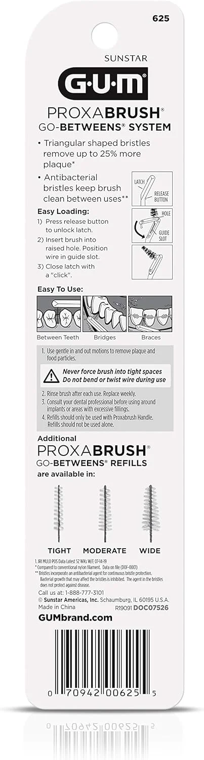 دسته و سری های یدکی برس بین دندانی GUM Proxabrush - تکی، بسته 4 عددی دسته و سری های یدکی برس بین دندانی GUM Proxabrush - تکی، بسته 4 عددی