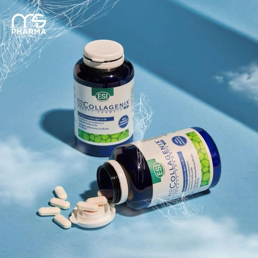 قرص بیوکلاژنیکس دریایی ای اس آی حاوی 1000 میلی گرم کلاژن، 120 عدد به همراه آینه جیبی تاشو، پشتیبانی از خاصیت ارتجاعی، آبرسانی و استحکام پوست، سلامت مو و ناخن قرص بیوکلاژنیکس دریایی ای اس آی حاوی 1000 میلی گرم کلاژن، 120 عدد به همراه آینه جیبی تاشو، پشتیبانی از خاصیت ارتجاعی، آبرسانی و استحکام پوست، سلامت مو و ناخن