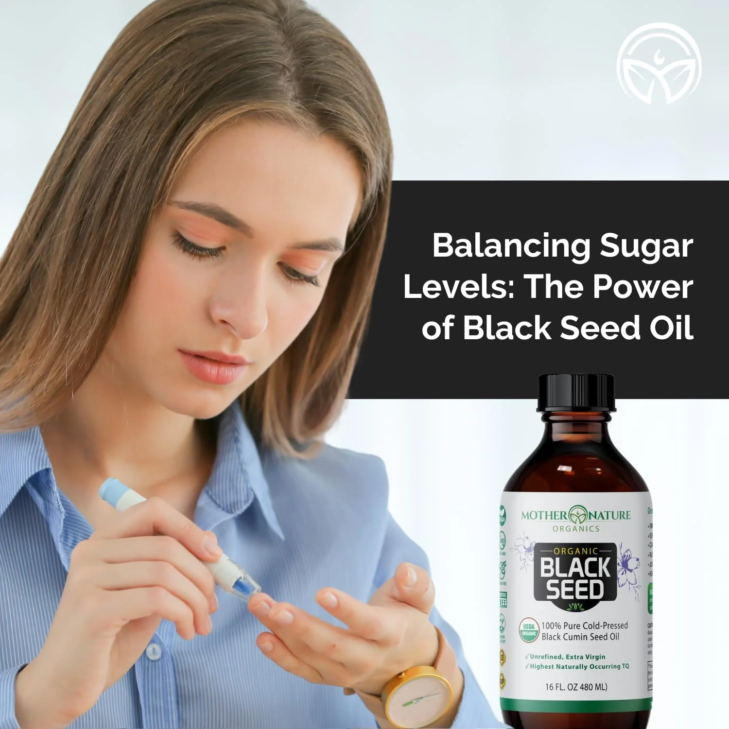 روغن دانه سیاه - روغن زیره سیاه ارگانیک ممتاز با پرس سرد (473 میلی لیتر) - برای حمایت از ایمنی، مفاصل، هضم، مو و پوست - فوق بکر، بدون گلوتن، غیر تراریخته و گیاهی با امگا 3، 6 و 9