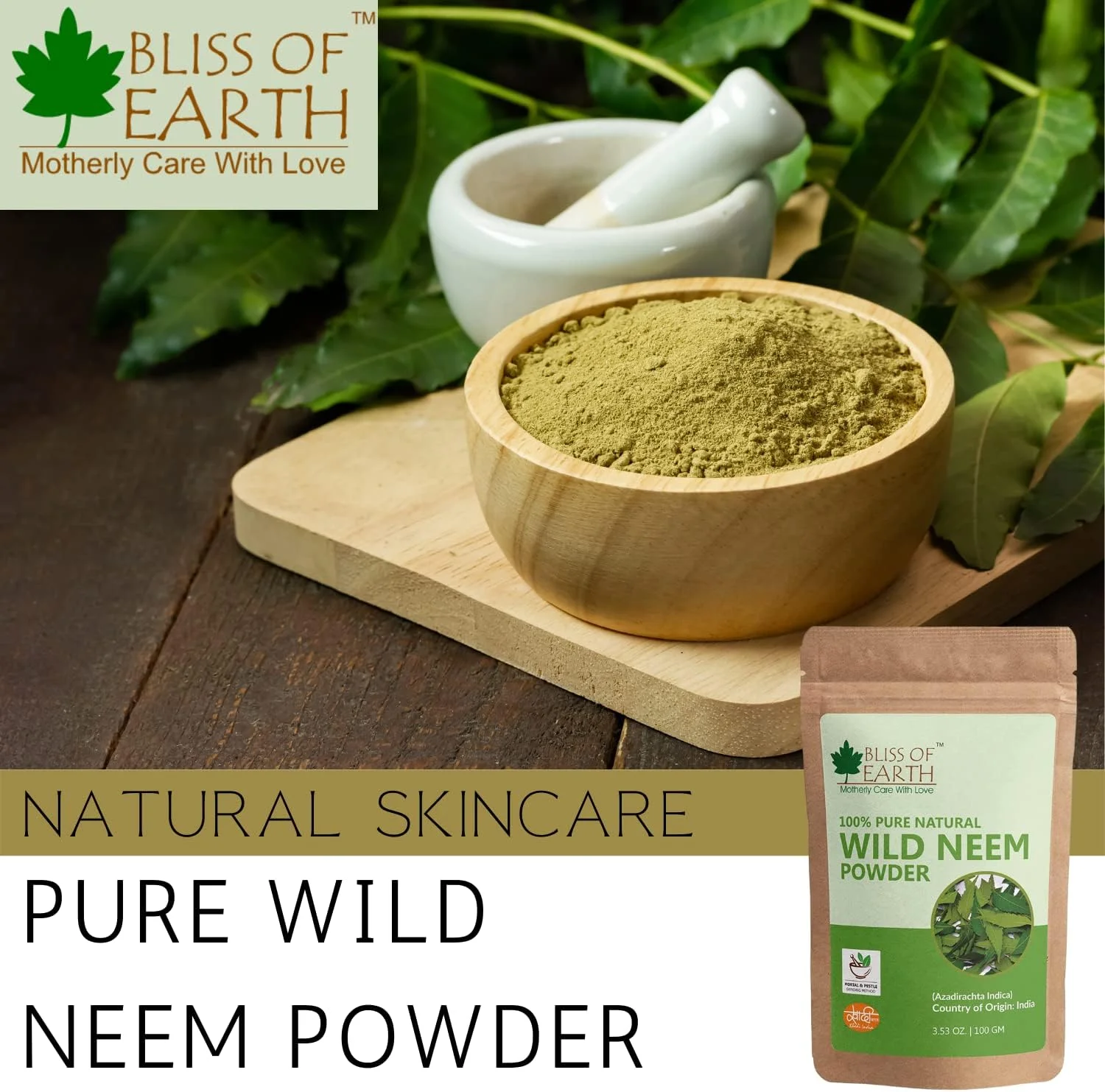 پودر برگ های چریش وحشی خالص بلیس آو ارث، 4 بسته 100 گرمی | عالی برای صورت، مو، پوست و بدن پودر برگ های چریش وحشی خالص بلیس آو ارث، 4 بسته 100 گرمی | عالی برای صورت، مو، پوست و بدن