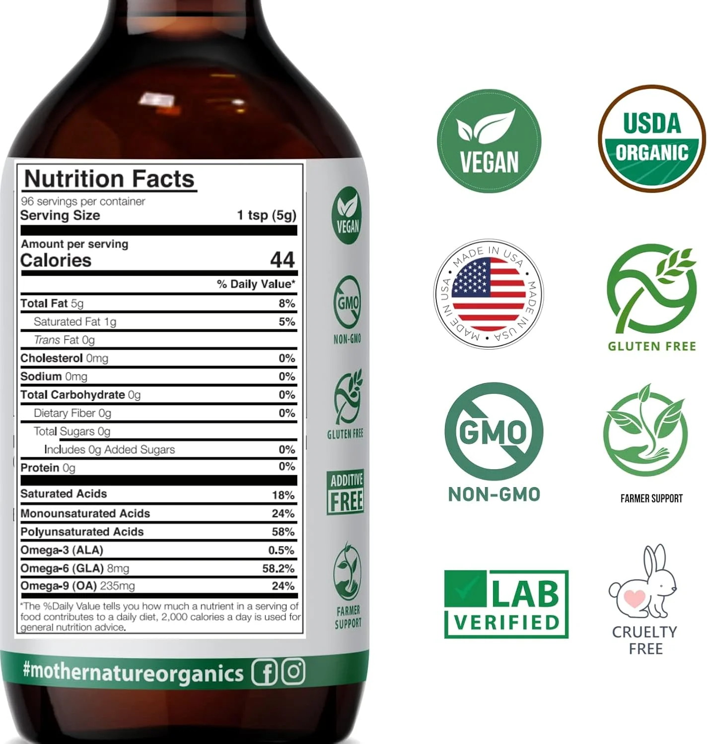 روغن دانه سیاه - روغن زیره سیاه ارگانیک ممتاز با پرس سرد (473 میلی لیتر) - برای حمایت از ایمنی، مفاصل، هضم، مو و پوست - فوق بکر، بدون گلوتن، غیر تراریخته و گیاهی با امگا 3، 6 و 9