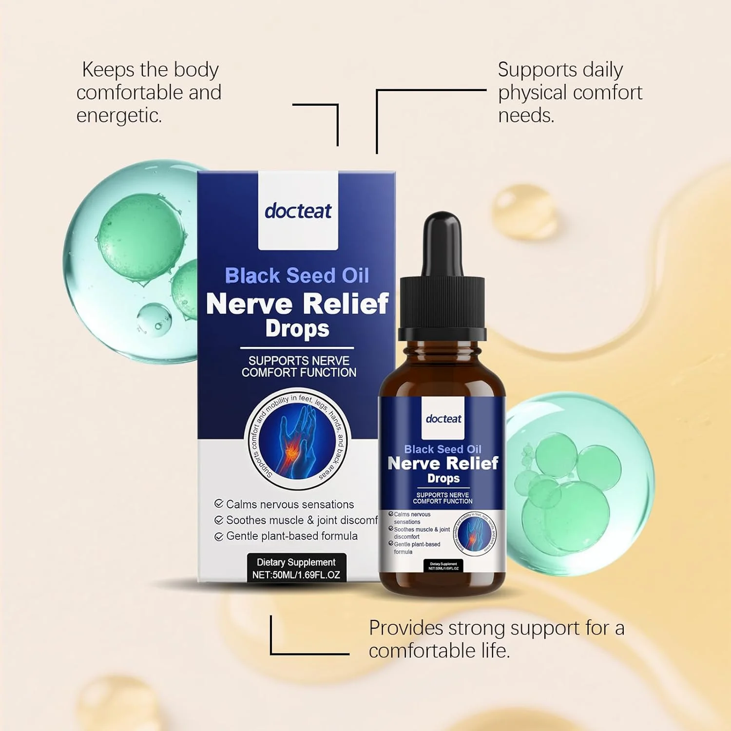 روغن دانه سیاه ارگانیک (سیاه دانه، زیره سیاه، کالونجی) - روغن پرس سرد 100% خالص - روغن دانه زیره سیاه وگان تصفیه نشده طبیعی برای مراقبت از مو، صورت و پوست - 50 میلی لیتر