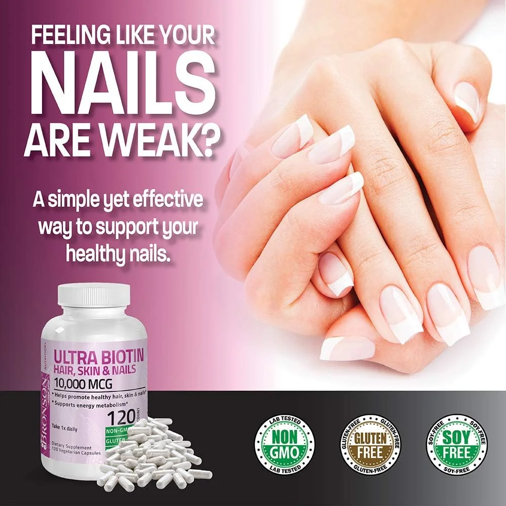 مکمل بیوتین اولترا برونسون 10000 میکروگرم برای مو، پوست و ناخن، غیر تراریخته، 360 کپسول گیاهی مکمل بیوتین اولترا برونسون 10000 میکروگرم برای مو، پوست و ناخن، غیر تراریخته، 360 کپسول گیاهی