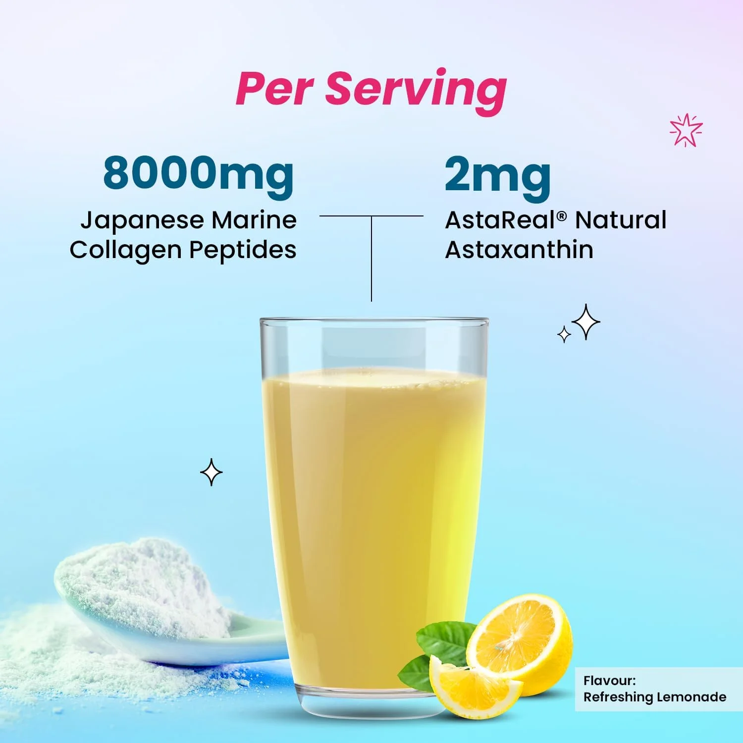 کلاژن قوی CHICNUTRIX - حاوی 8 گرم پپتیدهای کلاژن دریایی ژاپنی + 2 میلی گرم آستاگزانتین | پوست جوان، استخوان ها و مفاصل سالم