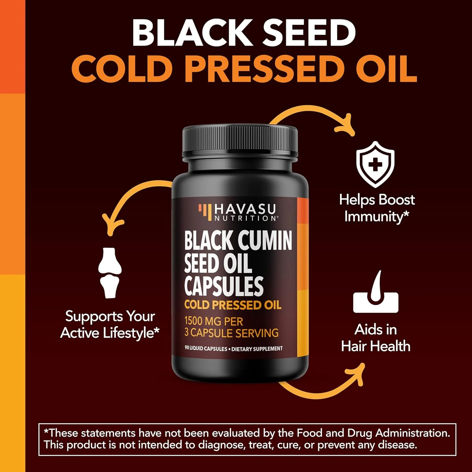 کپسول روغن دانه سیاه سرد فشرده - مکمل زیره سیاه 1500 میلی گرمی برای عملکرد سیستم ایمنی، پشتیبانی از هضم و سلامت کلی - سوپرفود مو و پوست - Nigella Sativa - تامین یک ماهه، بدون طعم