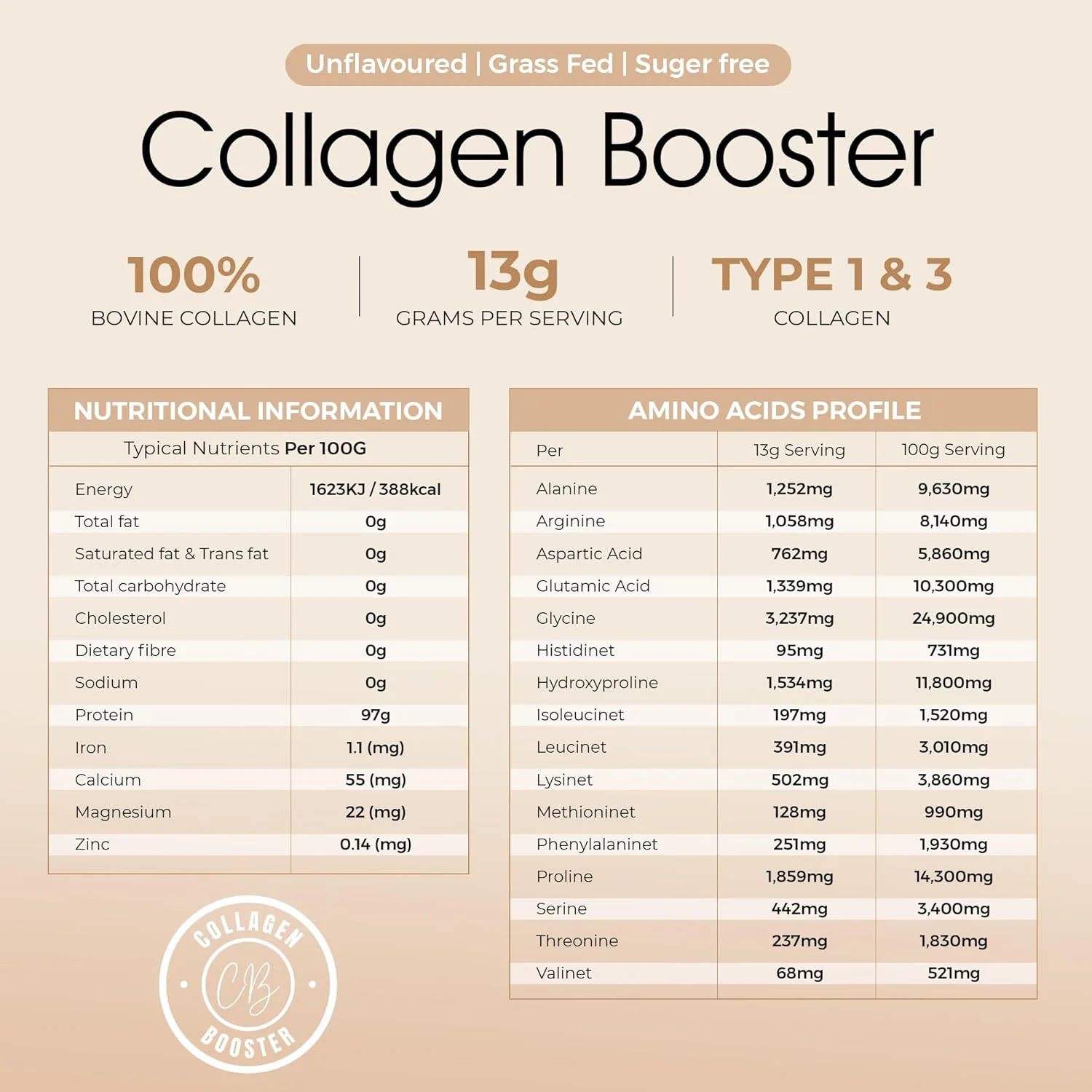 پودر کلاژن گاوی حلال - ممتاز، خالص، تغذیه شده با علف برای پوست، مو، ناخن و مفاصل - پروتئین با قدرت بالا با تمام 8 اسید آمینه ضروری - مناسب برای مردان و زنان پودر کلاژن گاوی حلال - ممتاز، خالص، تغذیه شده با علف برای پوست، مو، ناخن و مفاصل - پروتئین با قدرت بالا با تمام 8 اسید آمینه ضروری - مناسب برای مردان و زنان