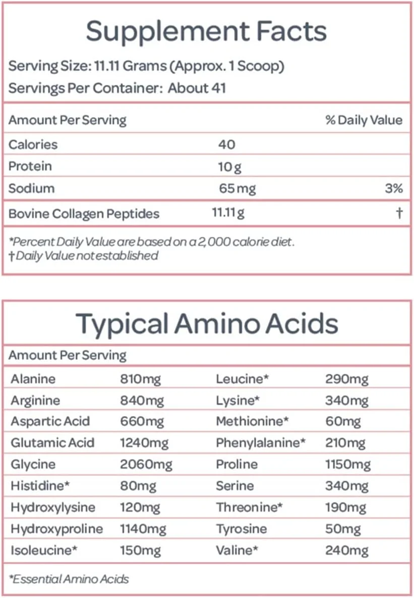 پودر پپتیدهای کلاژن بدون طعم - مکمل پروتئین کلاژن هیدرولیز شده برای زنان | حیاتی برای مو، پوست، ناخن، حمایت از روده، پالئو، کتو (41 سروینگ)