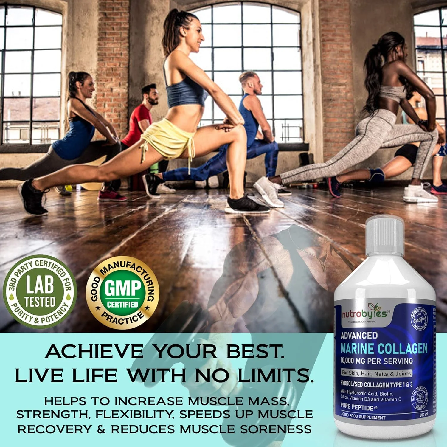 مایع کلاژن دریایی 10000 میلی گرم بدون شکر | پپتیدهای هیدرولیز شده خالص | اسید هیالورونیک، بیوتین، سیلیس، ویتامین C، ویتامین D3 | پوست، مو، ناخن ها و مفاصل سالم | طعم میوه طبیعی | جذب برتر مایع کلاژن دریایی 10000 میلی گرم بدون شکر | پپتیدهای هیدرولیز شده خالص | اسید هیالورونیک، بیوتین، سیلیس، ویتامین C، ویتامین D3 | پوست، مو، ناخن ها و مفاصل سالم | طعم میوه طبیعی | جذب برتر