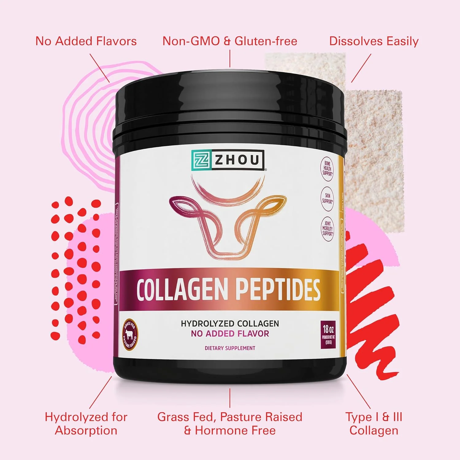 پودر پروتئین کلاژن پپتید هیدرولیز شده 510 گرم - مکمل برای پشتیبانی از مفاصل و استخوان های حیاتی، پوست درخشان، مو و ناخن های قوی، سلامت دستگاه گوارش - بدون طعم، بدون هورمون، تغذیه شده با علف و پرورش یافته در مراتع پودر پروتئین کلاژن پپتید هیدرولیز شده 510 گرم - مکمل برای پشتیبانی از مفاصل و استخوان های حیاتی، پوست درخشان، مو و ناخن های قوی، سلامت دستگاه گوارش - بدون طعم، بدون هورمون، تغذیه شده با علف و پرورش یافته در مراتع