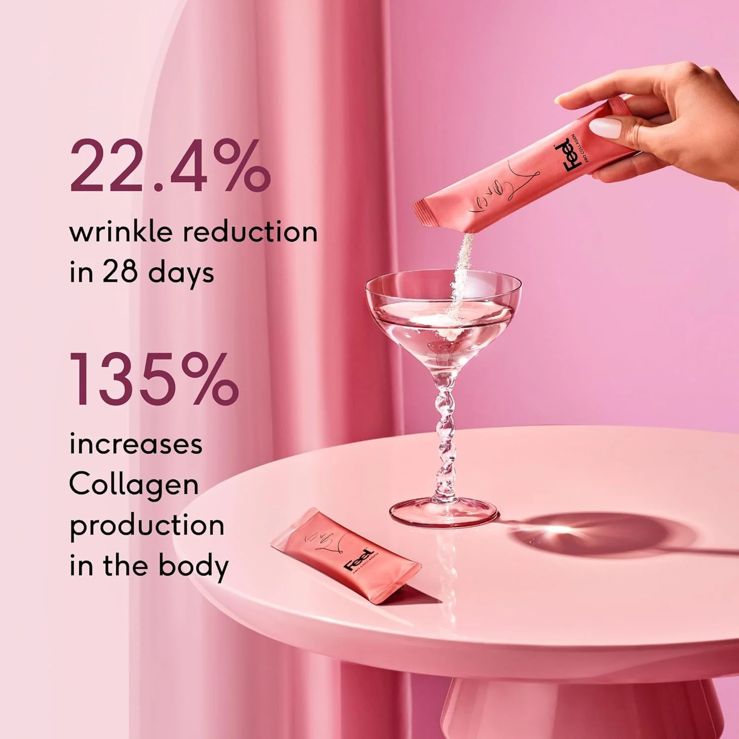 ساشه های کلاژن Feel Pro، طعم هندوانه، 5 گرم کلاژن در هر وعده، بدون گلوتن، تقویت کننده موهای سالم، پوست زیبا و پشتیبانی از ناخن، پودر، (30 ساشه)