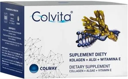 قرص های کلاژن طبیعی Colvita - پپتیدهای کلاژن + جلبک + ویتامین E برای ضد پیری، مو، پوست، ناخن و مفاصل