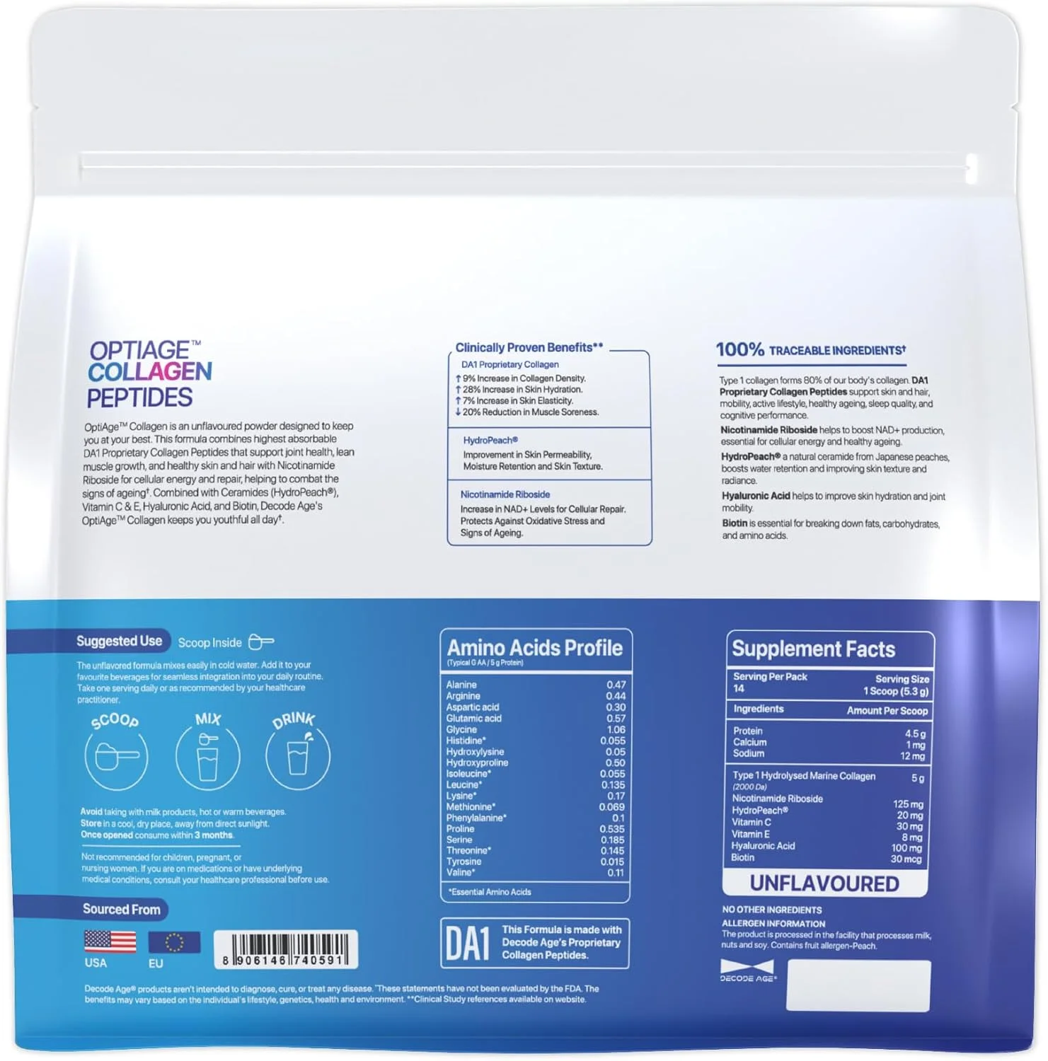 مکمل پپتیدهای کلاژن دریایی دکود ایج آپتی ایج | پشتیبانی از سلامت مو، پوست، استخوان و مفاصل | کلاژن هیدرولیز شده نوع 1، هیدروپیچ، NR، ویتامین C و E، اسید هیالورونیک، بیوتین | 75 گرم، 14 سروینگ مکمل پپتیدهای کلاژن دریایی دکود ایج آپتی ایج | پشتیبانی از سلامت مو، پوست، استخوان و مفاصل | کلاژن هیدرولیز شده نوع 1، هیدروپیچ، NR، ویتامین C و E، اسید هیالورونیک، بیوتین | 75 گرم، 14 سروینگ