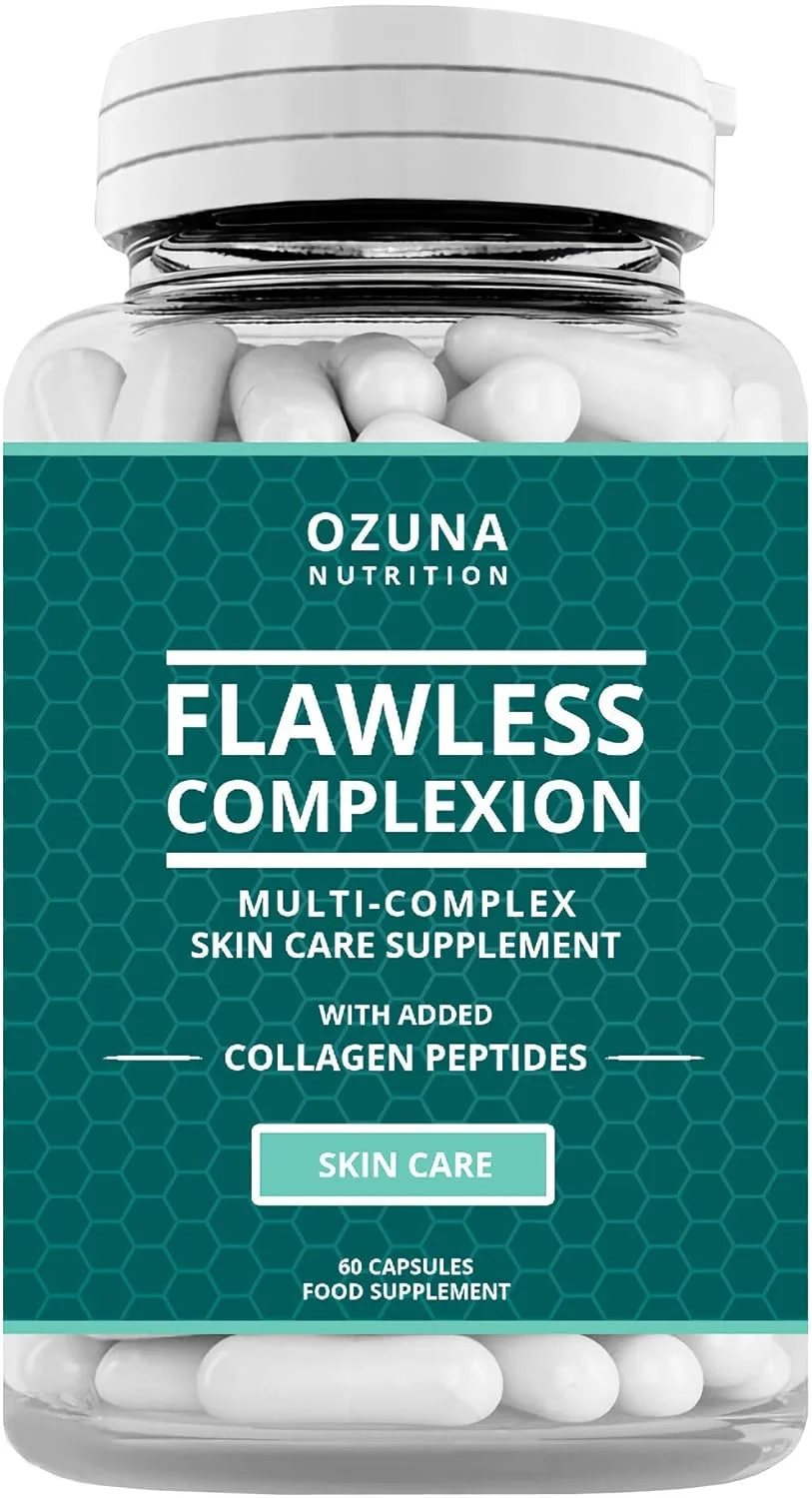 مکمل پوست شفاف و بی نقص - درخشندگی پوست | کپسول های چندگانه با پپتیدهای کلاژن | برای زنان و مردان | تامین یک ماهه مکمل پوست شفاف و بی نقص - درخشندگی پوست | کپسول های چندگانه با پپتیدهای کلاژن | برای زنان و مردان | تامین یک ماهه