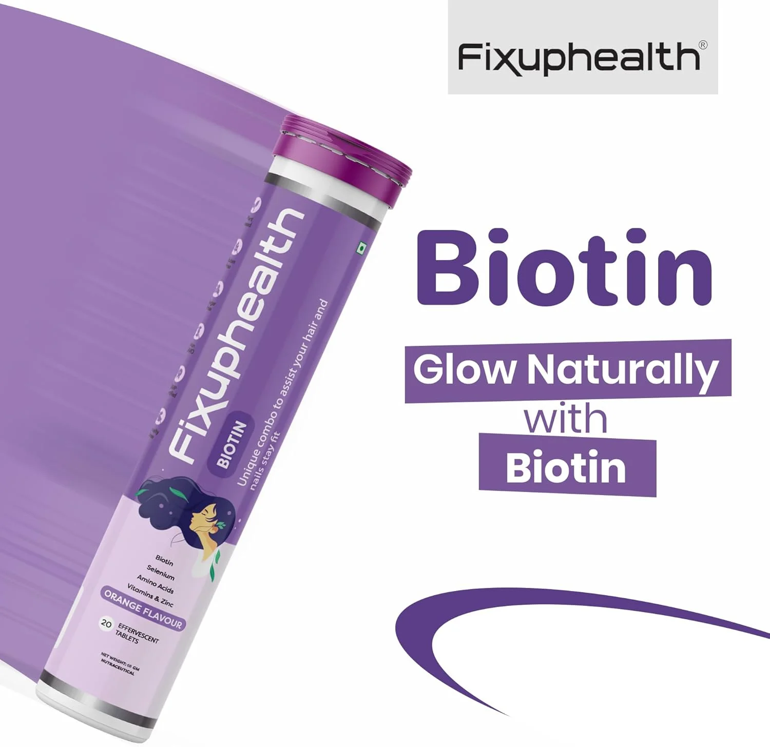 قرص جوشان بیوتین FIXUPHEALTH، سلنیوم، آمینو اسیدها، روی و ویتامین ها برای موهای قوی، ناخن های شکننده و پوست بهتر با طعم پرتقال - (20 قرص، بسته 4 عددی) قرص جوشان بیوتین FIXUPHEALTH، سلنیوم، آمینو اسیدها، روی و ویتامین ها برای موهای قوی، ناخن های شکننده و پوست بهتر با طعم پرتقال - (20 قرص، بسته 4 عددی)